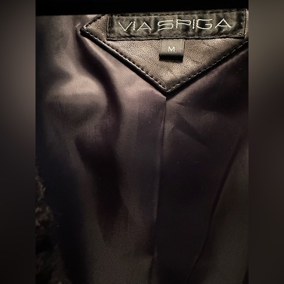 Via Spiga Women’s lamb leather black jacket with black knit. Size medium - Picture 7 of 8